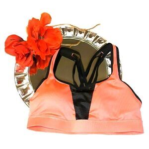 Champion Pink and Black Mesh Sports Bra XS